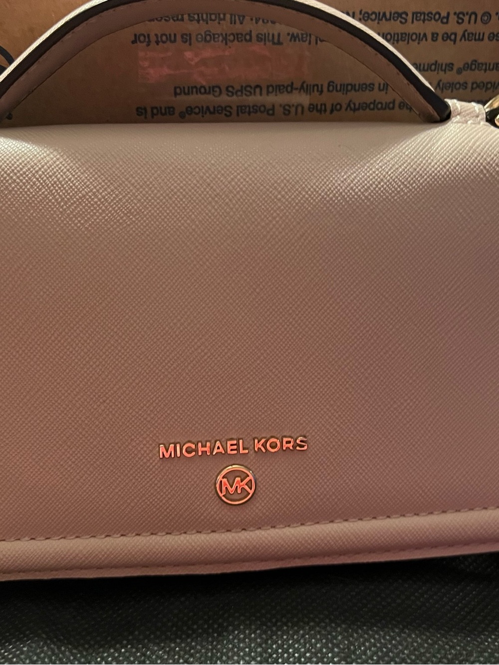 Michael Kors Light Pink Saffiano Leather Top-Handle mini crossbody wallet - Picture 2 of 5